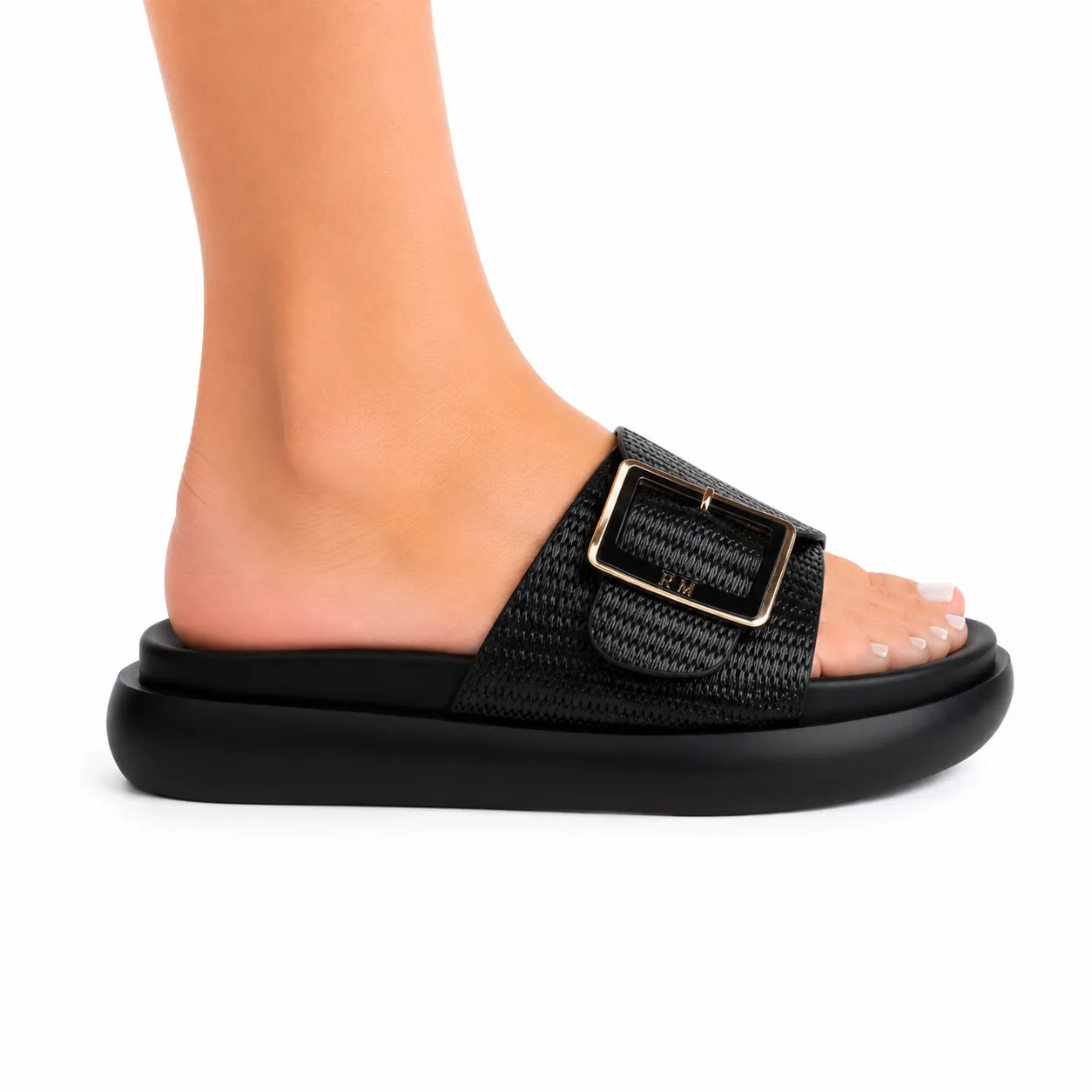 Sandale Compense pour femme 8088 noir miniature